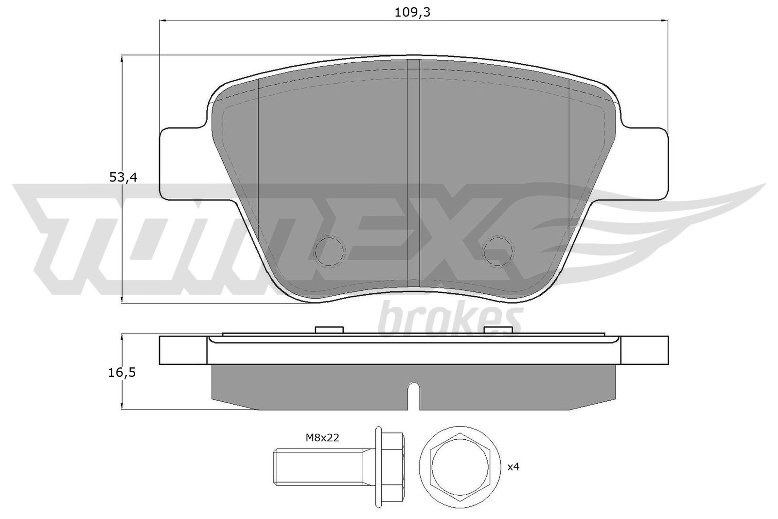 Sada brzdových platničiek kotúčovej brzdy TOMEX Brakes